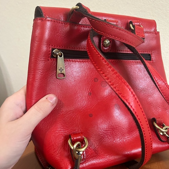 Patricia Nash Vatoni Convertible Leather Backpack Red Women's Travel Handbag - Picture 8 of 13